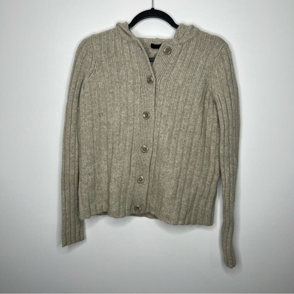 ATM Hooded Button Cardigan Sweater Hooded Beige Gray No Size